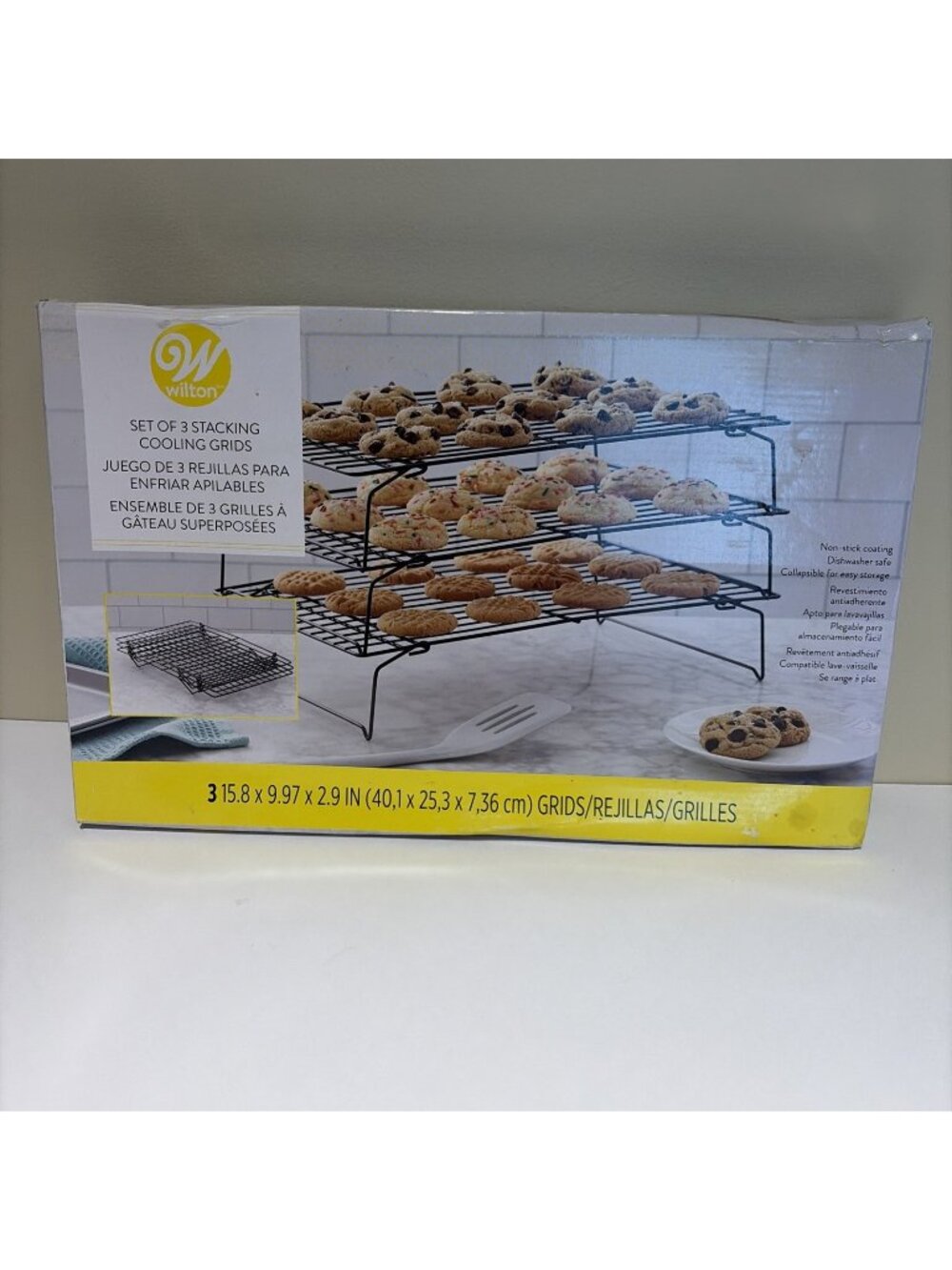 Wilton Set of 3 Stacking Cooling Grids 10 X 16" Non stick Collapsible NEW